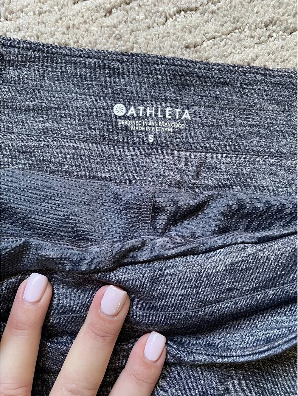 Athleta Dark Heather Charcoal Gray Small Skirt Skort With Pockets 18”